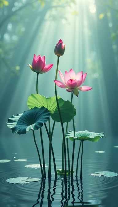Radiant Lotus Flowers