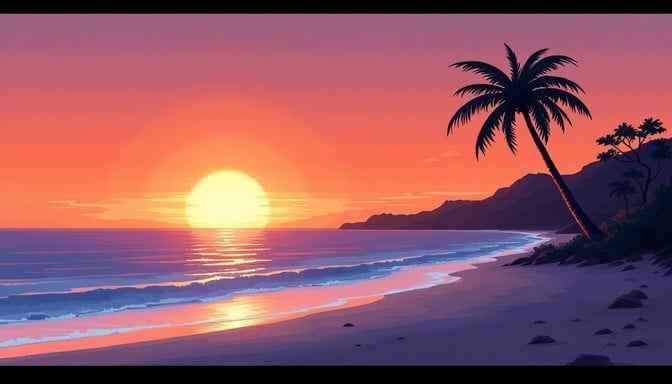 Pixel Paradise Sunset