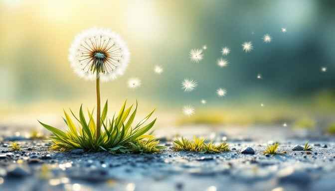 Dandelion Breaking Free