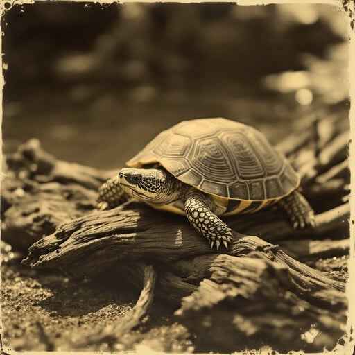 Vintage Turtle Portrait