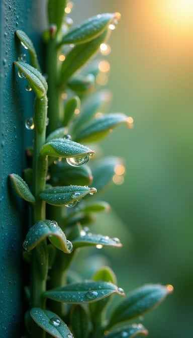 Glistening Plant Droplets