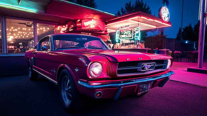 Vintage Mustang Parked Vintage Mustang Parked