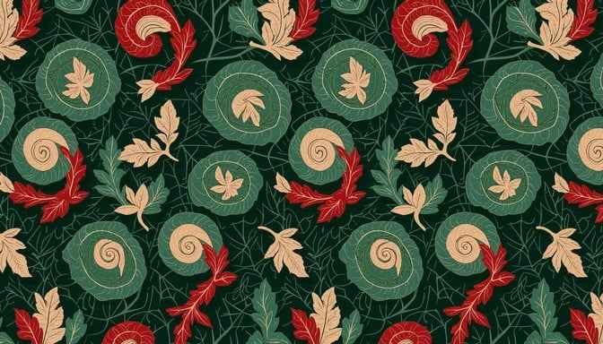 Emerald Red Spirals