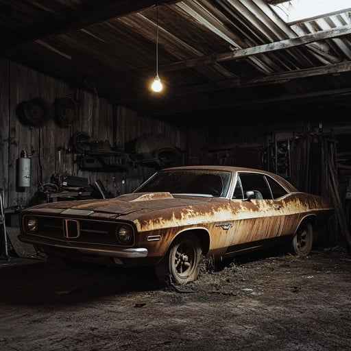 Vintage car abandoned Vintage car abandoned