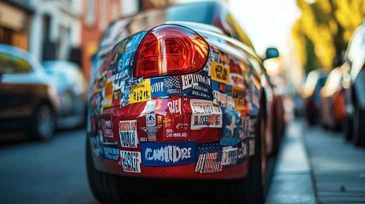 Sticker-covered Car Sticker-covered Car