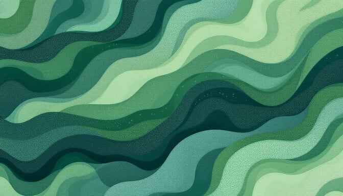 Flowing Green Waves