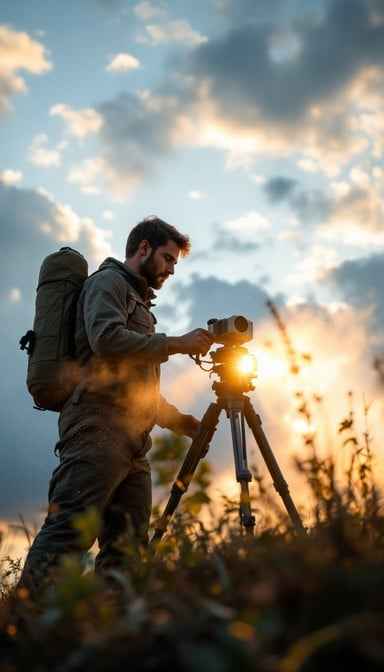 Researcher Capturing Nature Researcher Capturing Nature