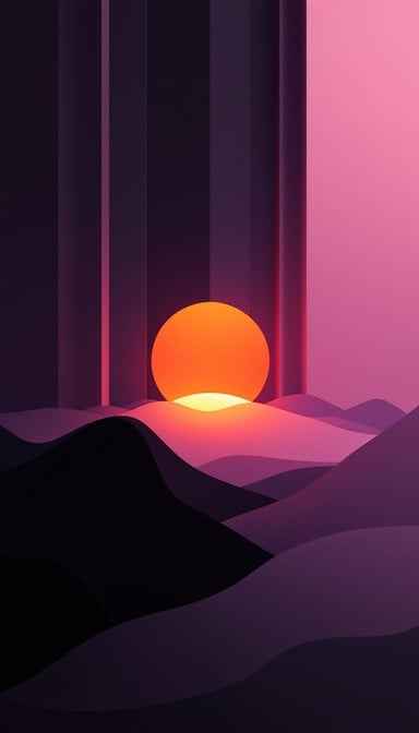 Geometric Sunset Sphere