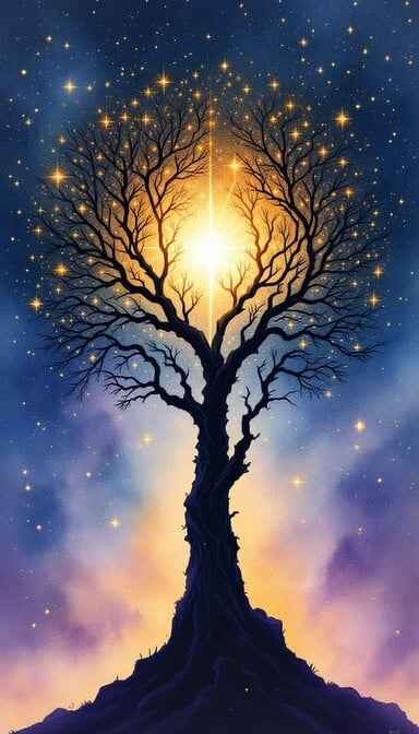 Cosmic Tree Silhouette