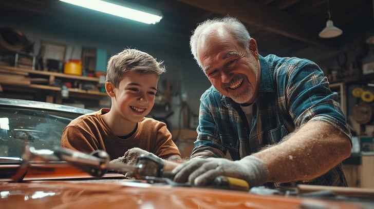 Grandfather and grandson Grandfather and grandson