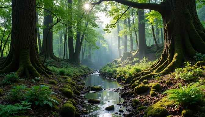 Misty Forest Stream