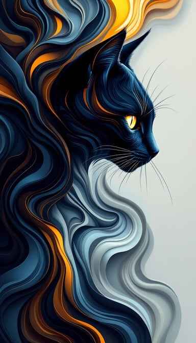 Midnight Feline Gaze