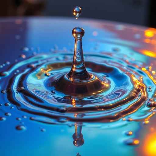 Blue Droplet Impact
