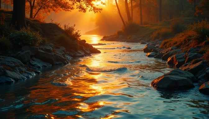 Golden Flowing Serenity