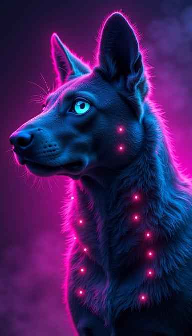 Neon Cyber Wolf