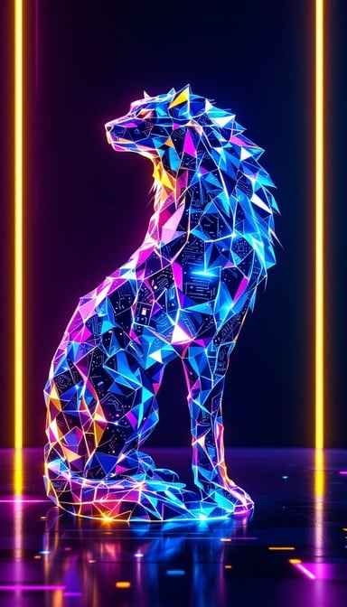 Neon Animal Mosaic Neon Animal Mosaic