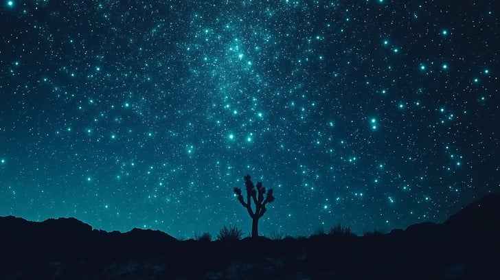 Stars over desert
