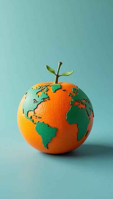 Orange World Globe Orange World Globe