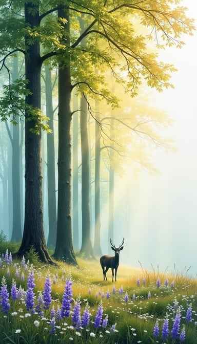 Misty Woodland Dawn