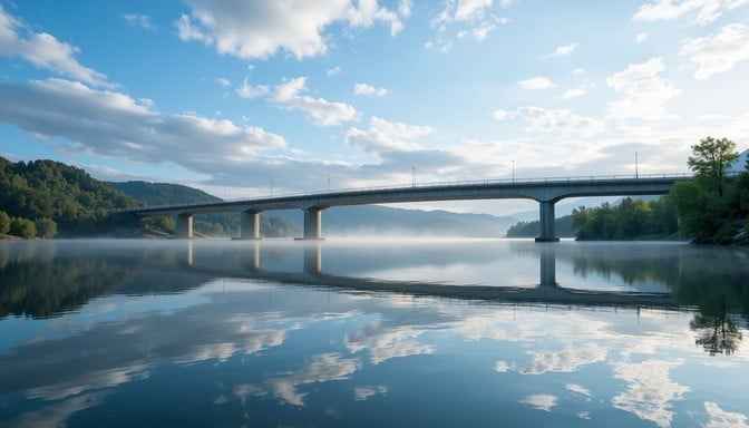 Tranquil Bridge Reflection