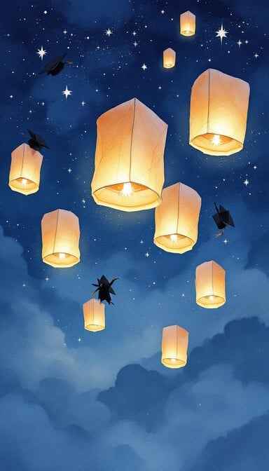 Ascending Glowing Lanterns Ascending Glowing Lanterns