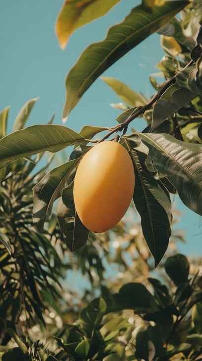 Ripe mango hanging