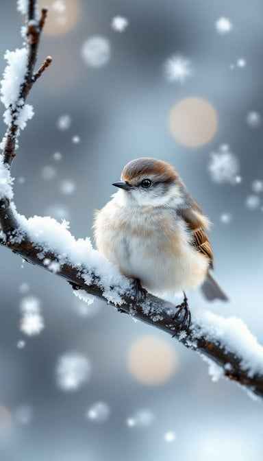 Snowy Branch Bird Snowy Branch Bird