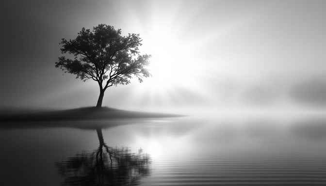 Misty Morning Silhouette