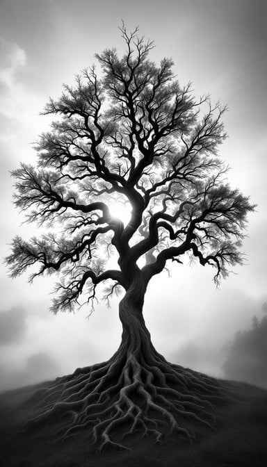 Ancient Tree Silhouette