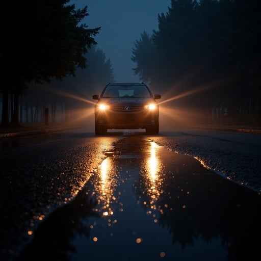 Misty night drive Misty night drive