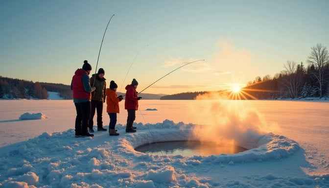 Frozen Lake Sunset
