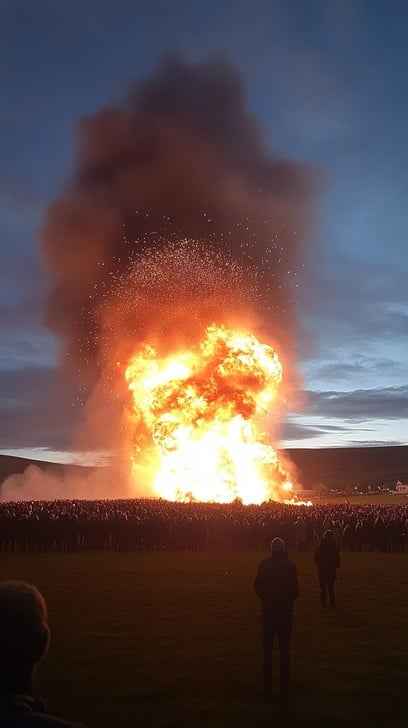 Fiery night spectacle