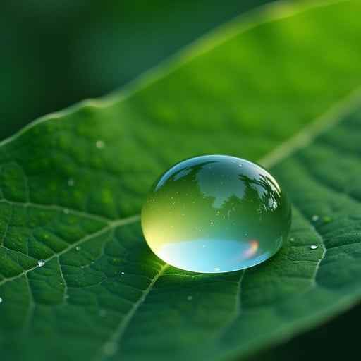 Dewdrop Refracts Light