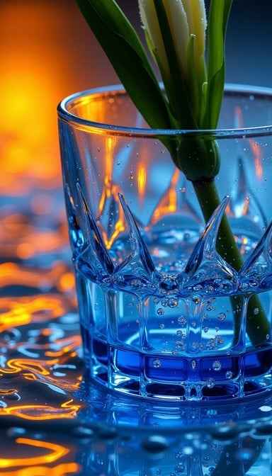 Blue Crystal Refraction