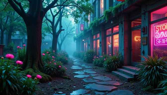 Misty Urban Pathway Misty Urban Pathway
