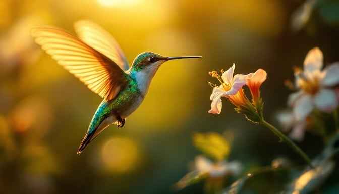 Hummingbird's Golden Moment