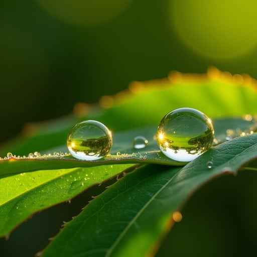 Dewdrops on leaf