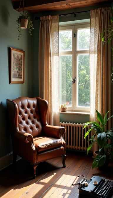 Sunlit leather armchair Sunlit leather armchair