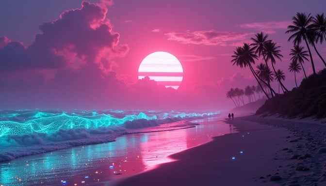 Vibrant Beach Sunset