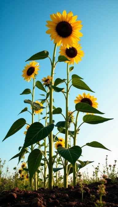 Towering Golden Sunflowers