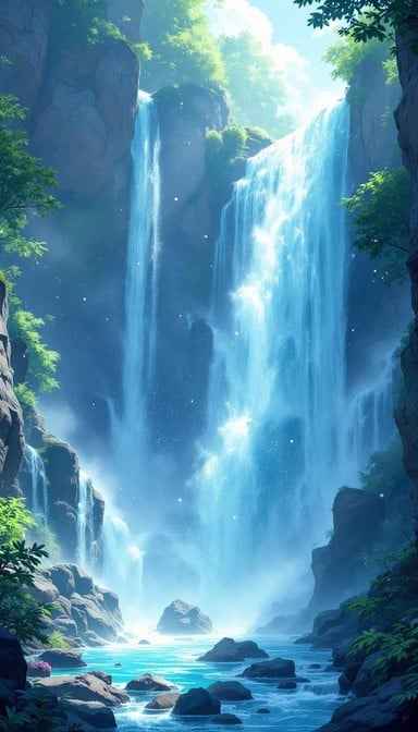 Mystical Anime Waterfall Mystical Anime Waterfall