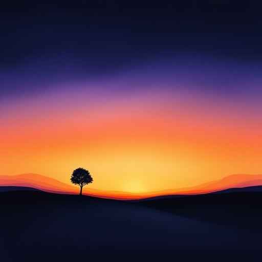 Solitary Sunset Silhouette