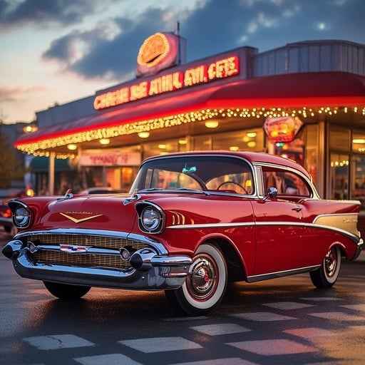 Vintage Car Dusk Vintage Car Dusk