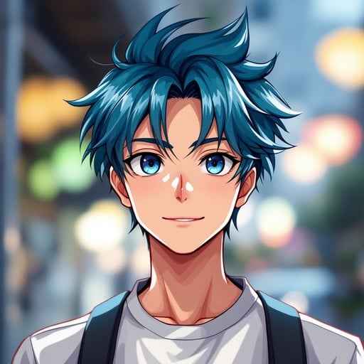 Blue-Haired Anime Boy