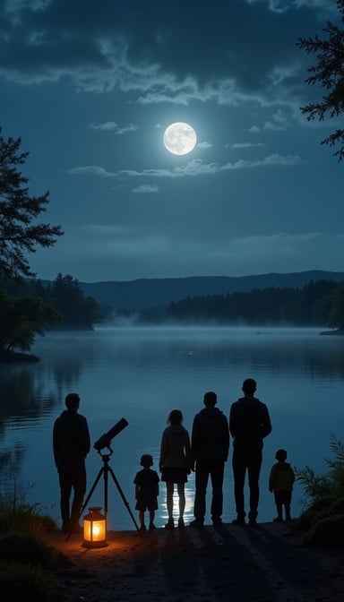 Moongazing by lake