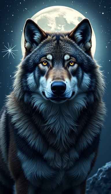 Moonlit Wolf Spirit