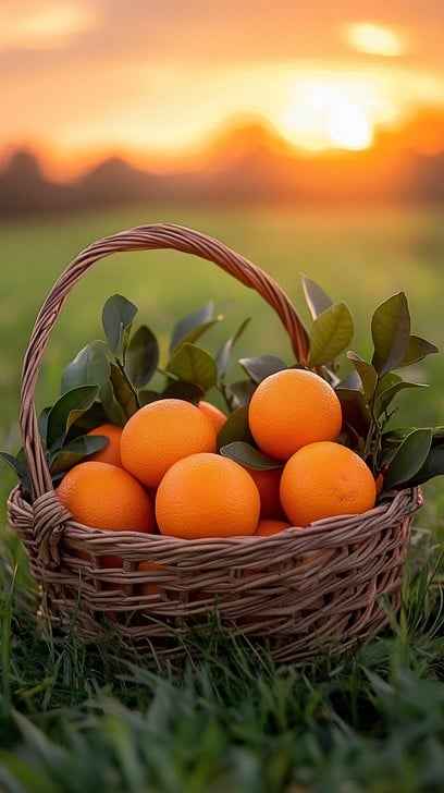 Sunset Orange Basket