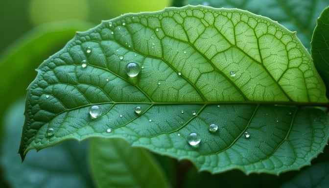 Glistening Leaf Veins