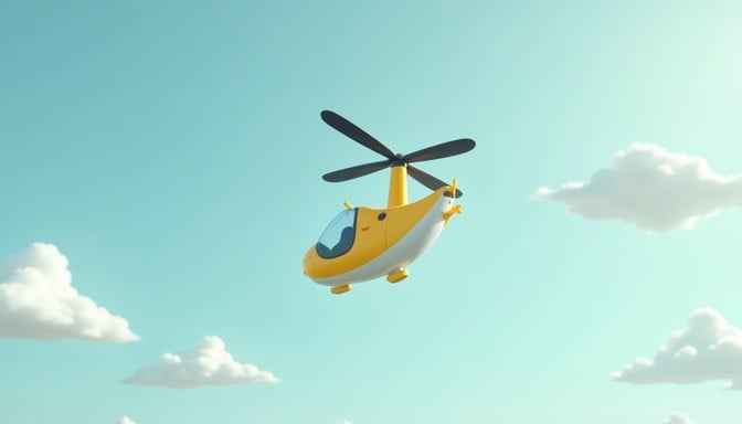 Cheerful Yellow Helicopter Cheerful Yellow Helicopter