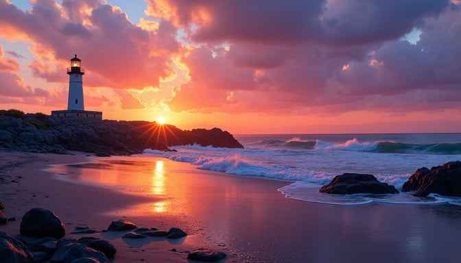 Lighthouse Golden Sunset Lighthouse Golden Sunset